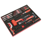 Striking, Pry Bar, Hacksaw & Impact Screwdriver Set with Tool Tray 39pc TBT66