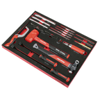 Striking, Pry Bar, Hacksaw & Impact Screwdriver Set with Tool Tray 39pc TBT66