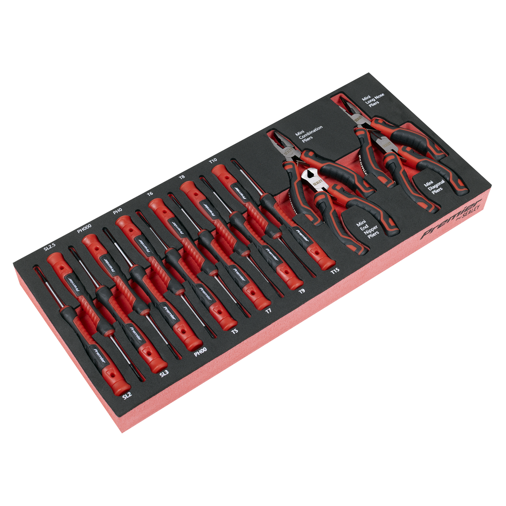 Precision Screwdriver & Mini Pliers Set with Tool Tray 17pc TBT67