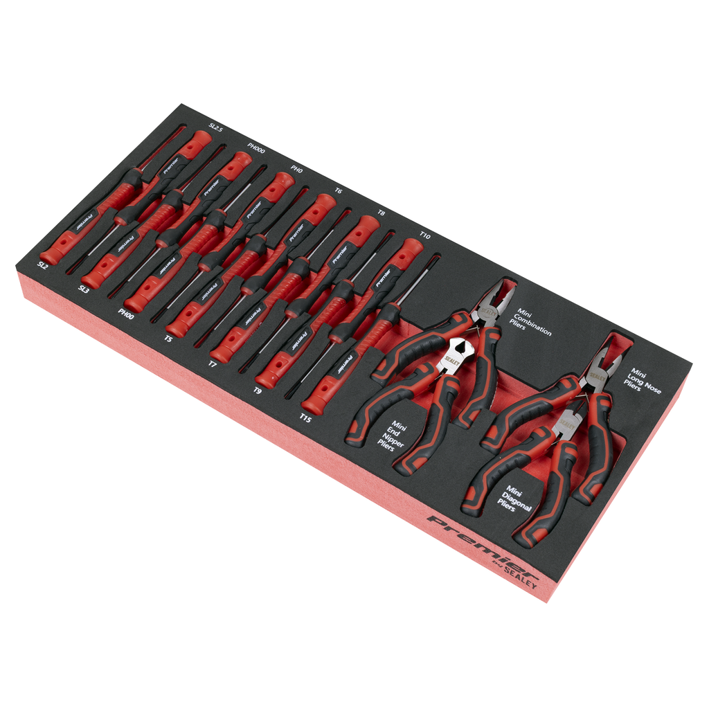 Precision Screwdriver & Mini Pliers Set with Tool Tray 17pc TBT67