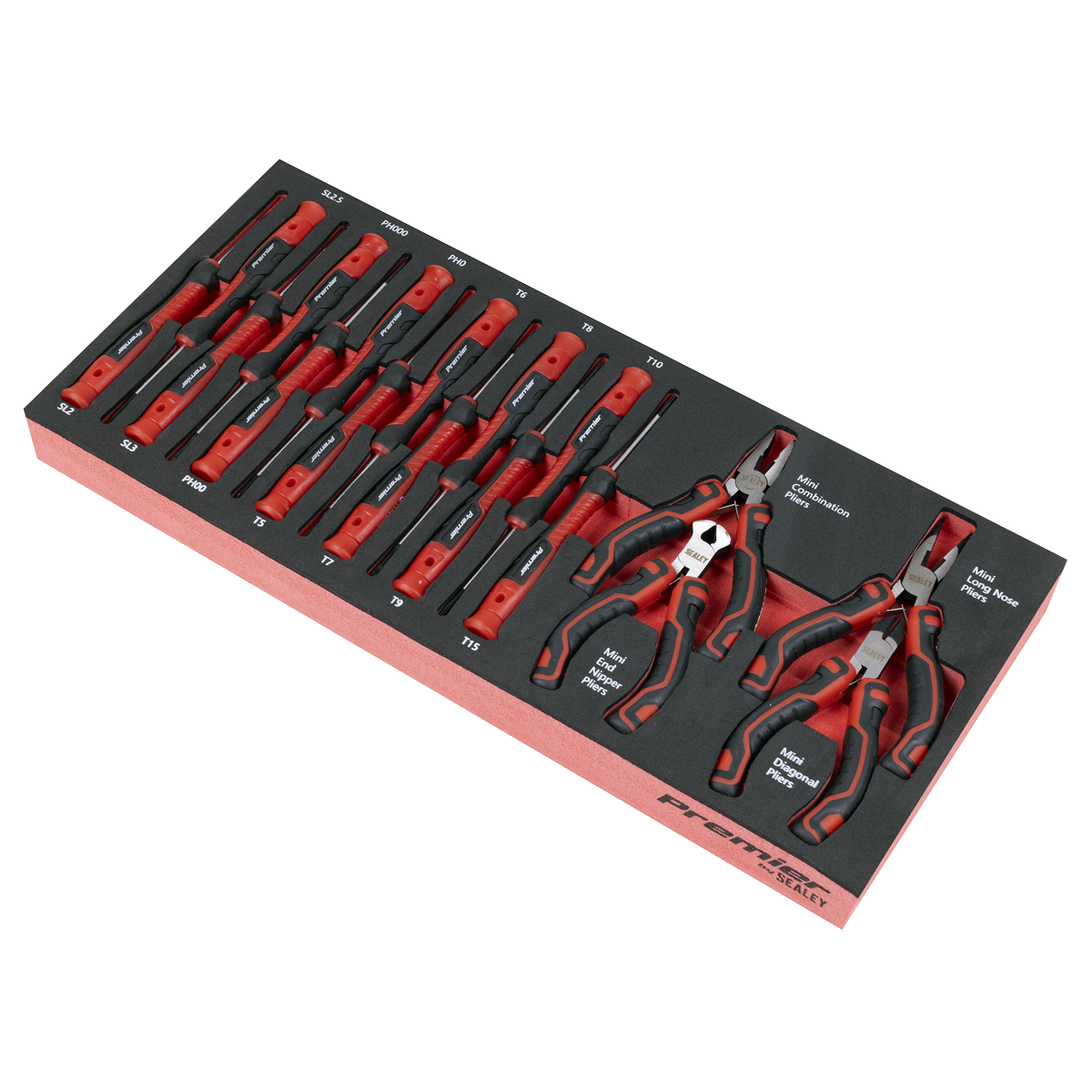 Precision Screwdriver & Mini Pliers Set with Tool Tray 17pc TBT67
