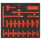 Insulated Socket Set with Tool Tray 3/8"Sq Drive 20pc - VDE Approved TBTE02