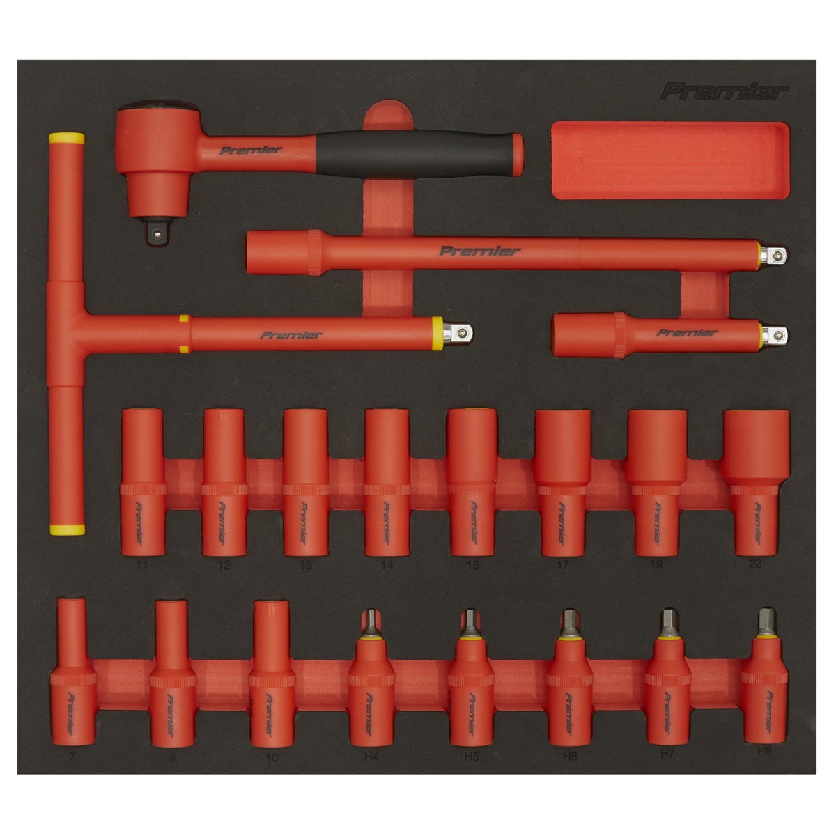 Insulated Socket Set with Tool Tray 3/8"Sq Drive 20pc - VDE Approved TBTE02