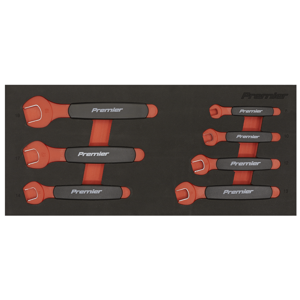 Insulated Open-End Spanner Set with Tool Tray 7pc - VDE Approved TBTE03