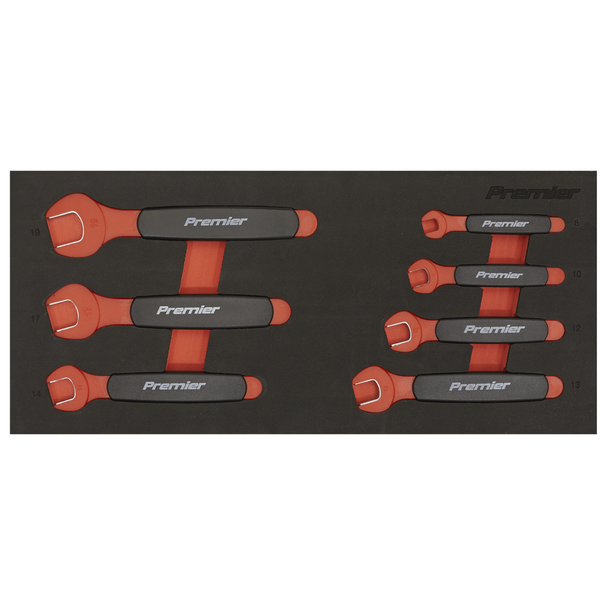 Insulated Open-End Spanner Set with Tool Tray 7pc - VDE Approved TBTE03