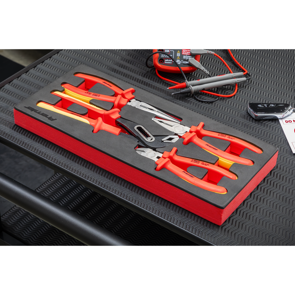Insulated Pliers Set with Tool Tray 4pc - VDE Approved TBTE07