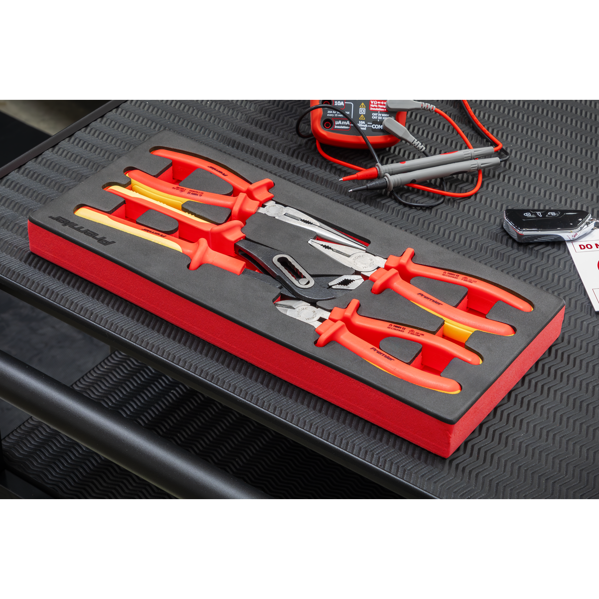 Insulated Pliers Set with Tool Tray 4pc - VDE Approved TBTE07
