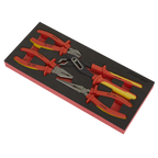 Insulated Pliers Set with Tool Tray 4pc - VDE Approved TBTE07