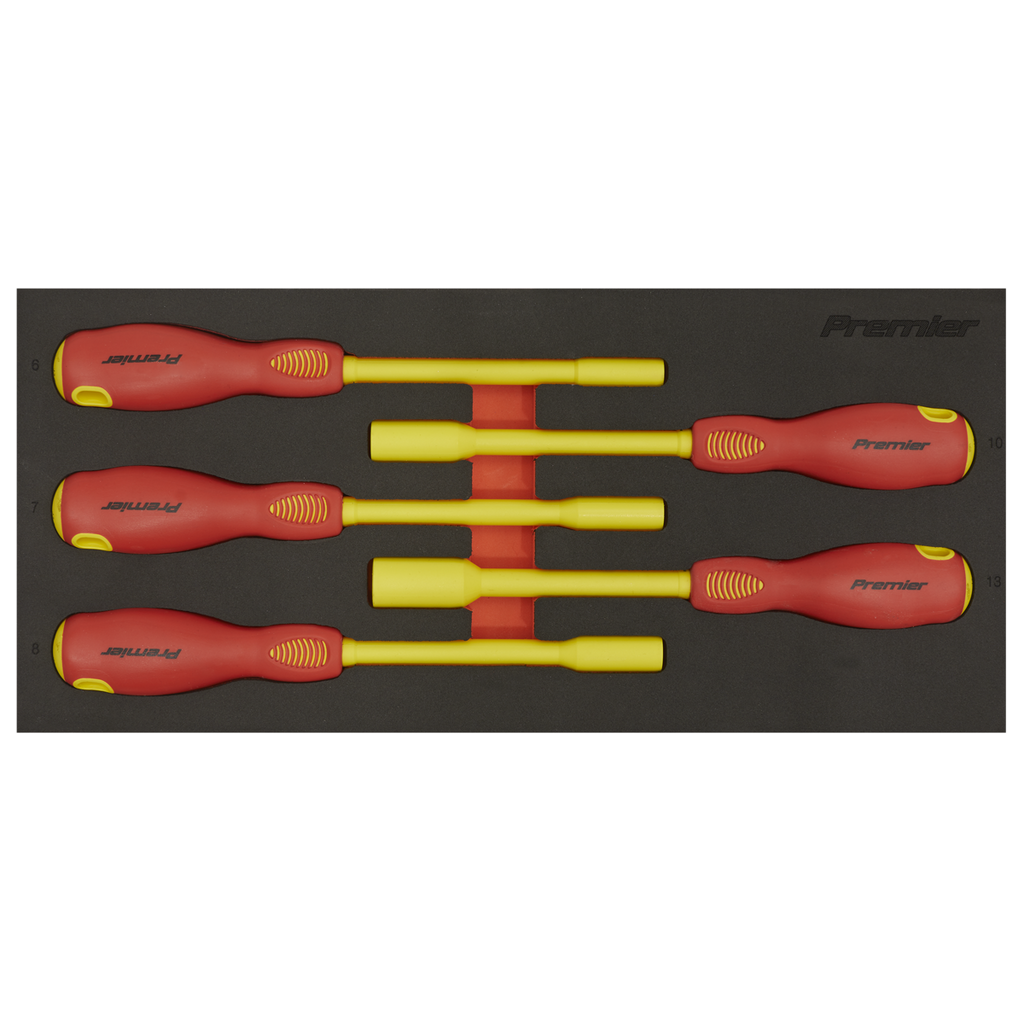 Insulated Nut Driver Set with Tool Tray 5pc - VDE Approved TBTE08