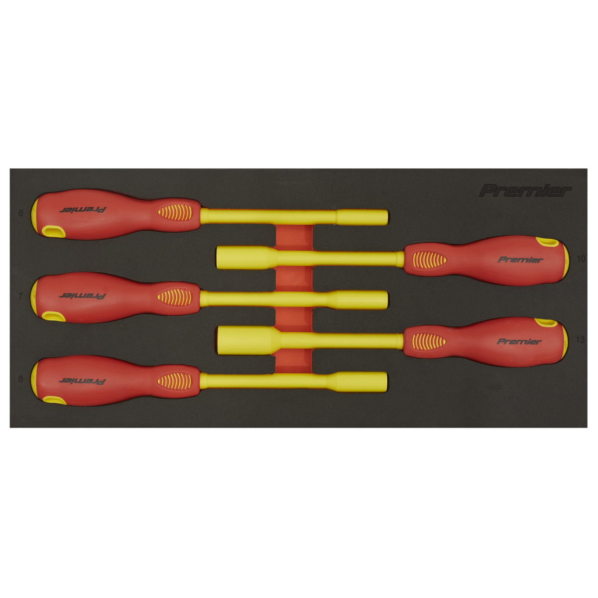 Insulated Nut Driver Set with Tool Tray 5pc - VDE Approved TBTE08