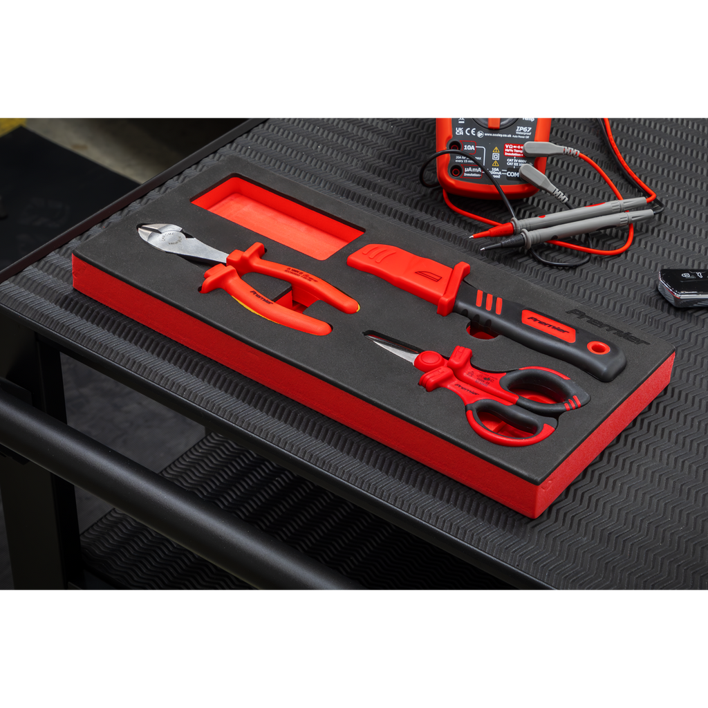 Insulated Cutting Set with Tool Tray 3pc - VDE Approved TBTE09