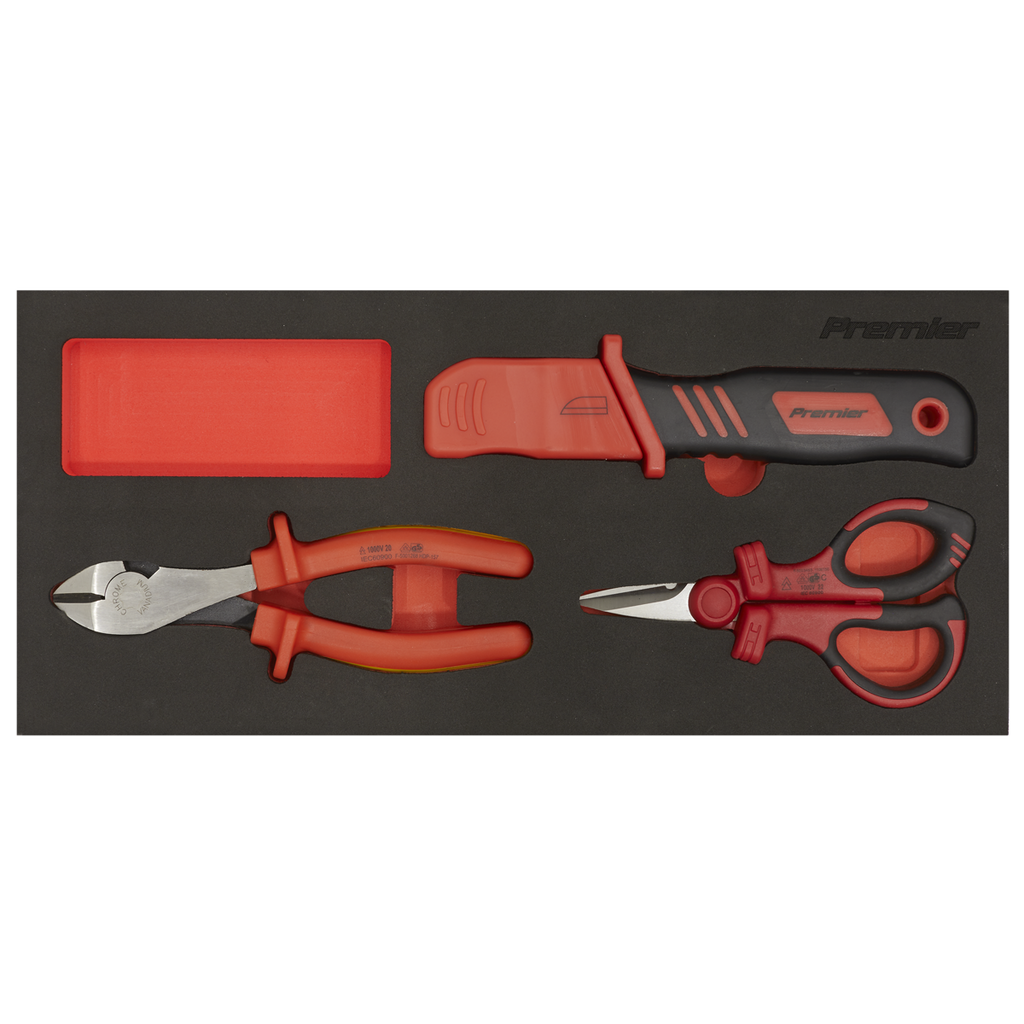 Insulated Cutting Set with Tool Tray 3pc - VDE Approved TBTE09