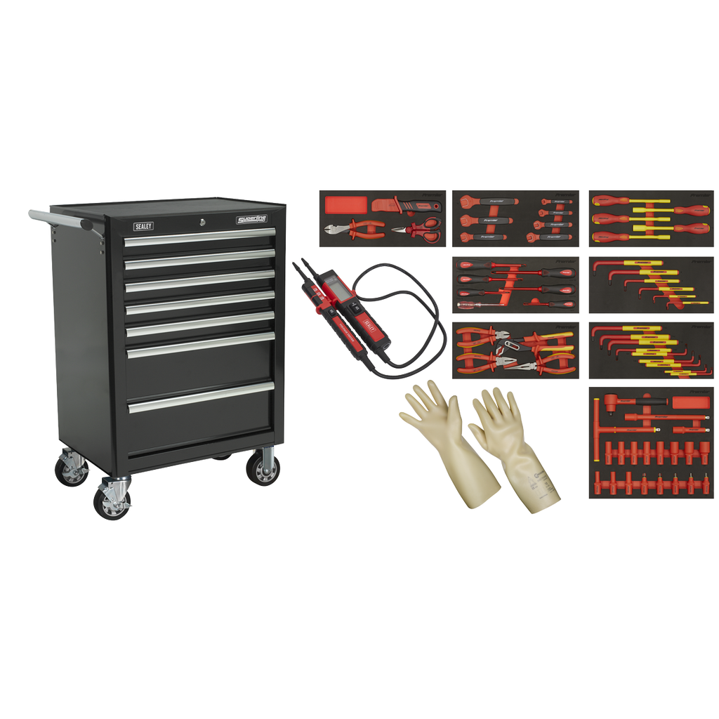 Rollcab 7 Drawer with Insulated Tool Kit 63pc TBTECOMBO2