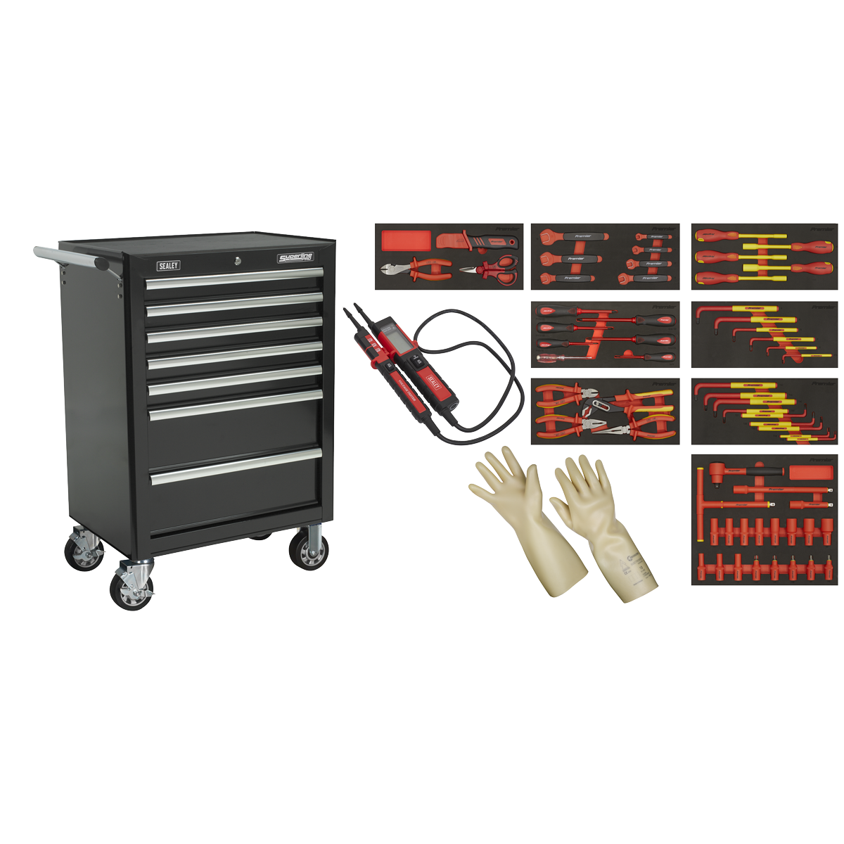 Rollcab 7 Drawer with Insulated Tool Kit 63pc TBTECOMBO2