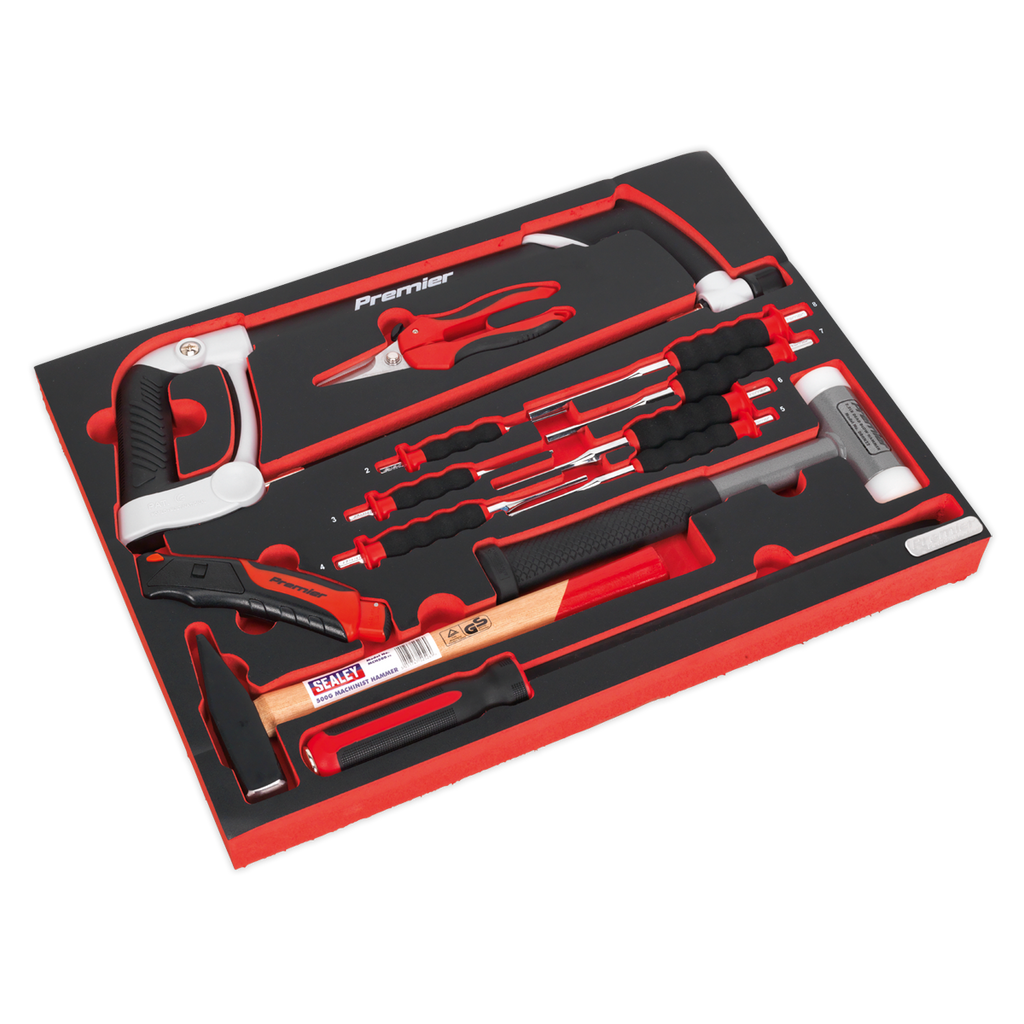 Hacksaw, Hammers & Punch Kit with Tool Tray 13pc TBTP06EU