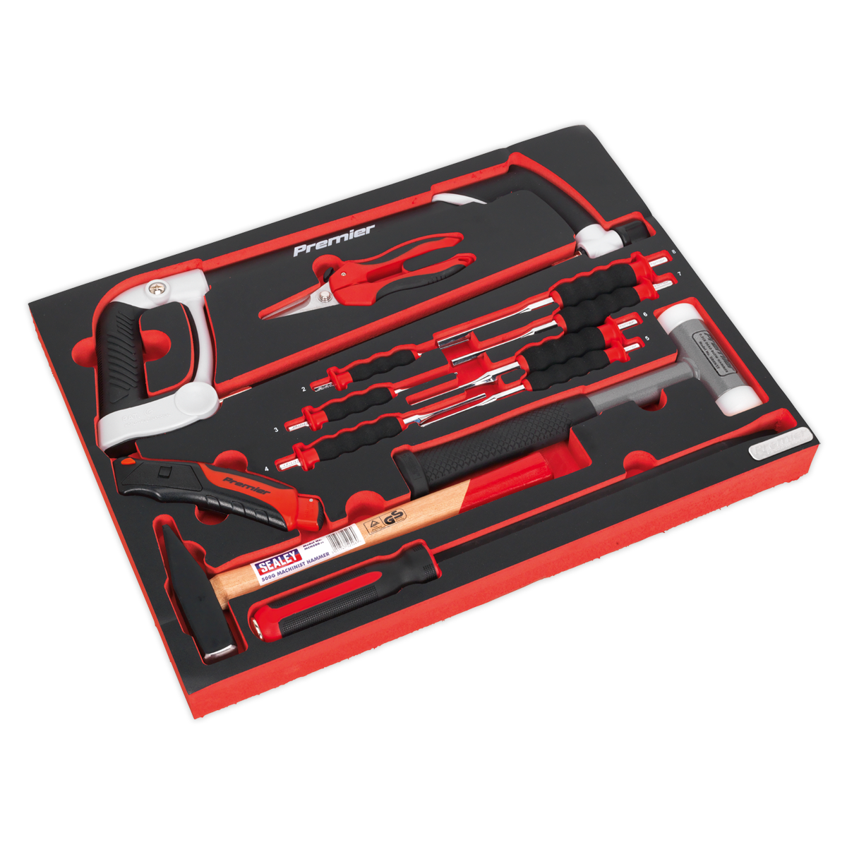 Hacksaw, Hammers & Punch Kit with Tool Tray 13pc TBTP06EU