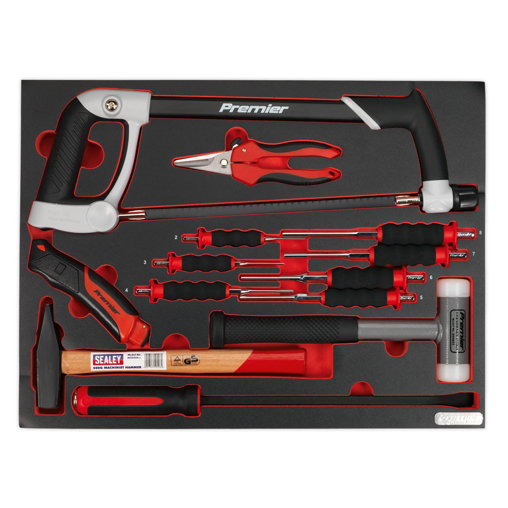 Hacksaw, Hammers & Punch Kit with Tool Tray 13pc TBTP06EU