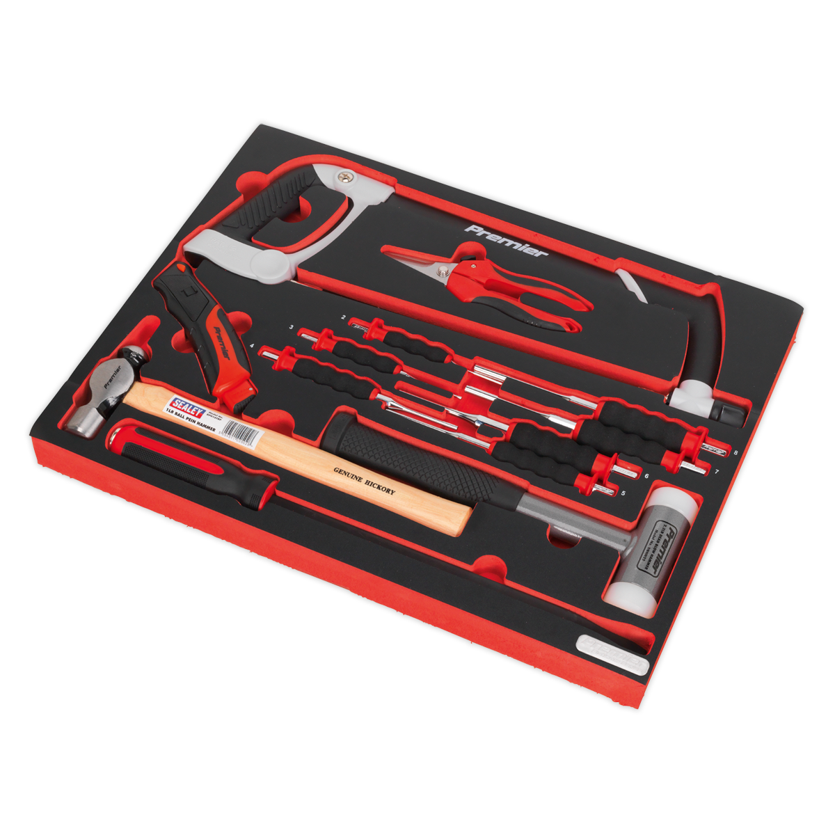 Hacksaw, Hammers & Punch Kit with Tool Tray 13pc TBTP06UK