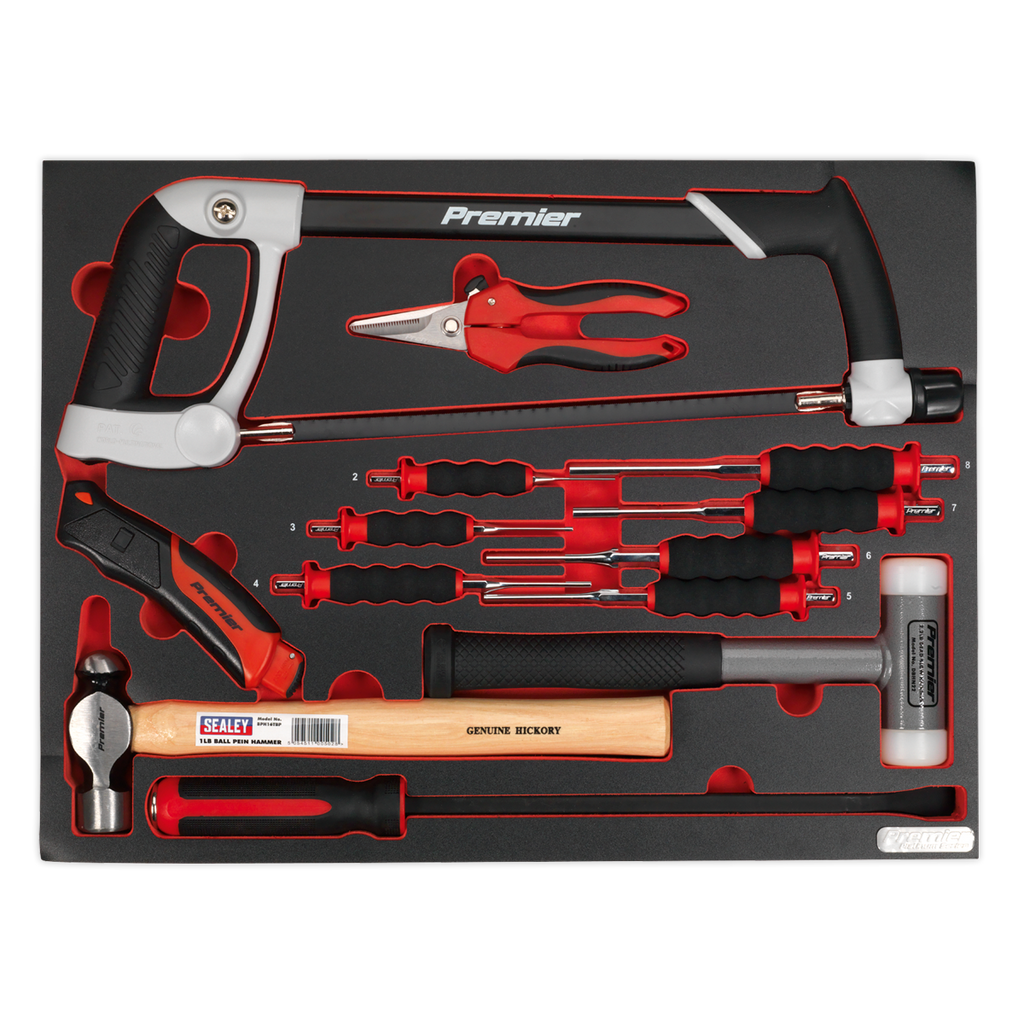 Hacksaw, Hammers & Punch Kit with Tool Tray 13pc TBTP06UK