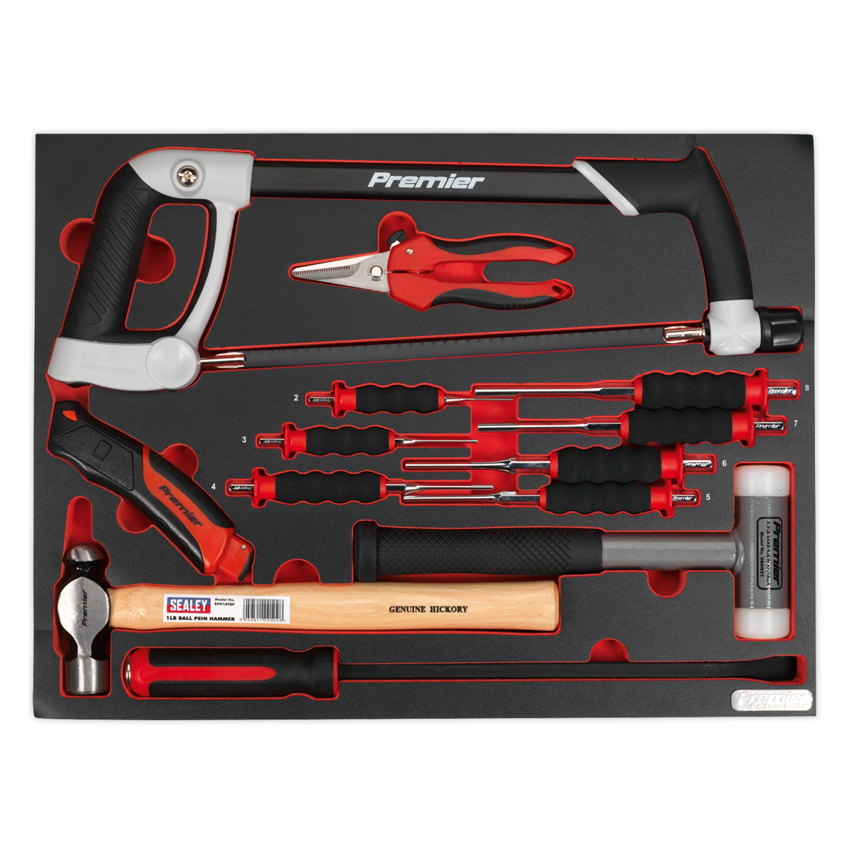 Hacksaw, Hammers & Punch Kit with Tool Tray 13pc TBTP06UK