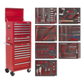Tool Chest Combination 14 Drawer with 446pc Tool Kit - Red TBTPCOMBO1