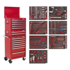Tool Chest Combination 14 Drawer with 446pc Tool Kit - Red TBTPCOMBO1