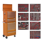 Tool Chest Combination 14 Drawer with 446pc Tool Kit - Orange TBTPCOMBO4