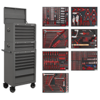 Tool Chest Combination 14 Drawer with 446pc Tool Kit - Grey TBTPCOMBO6