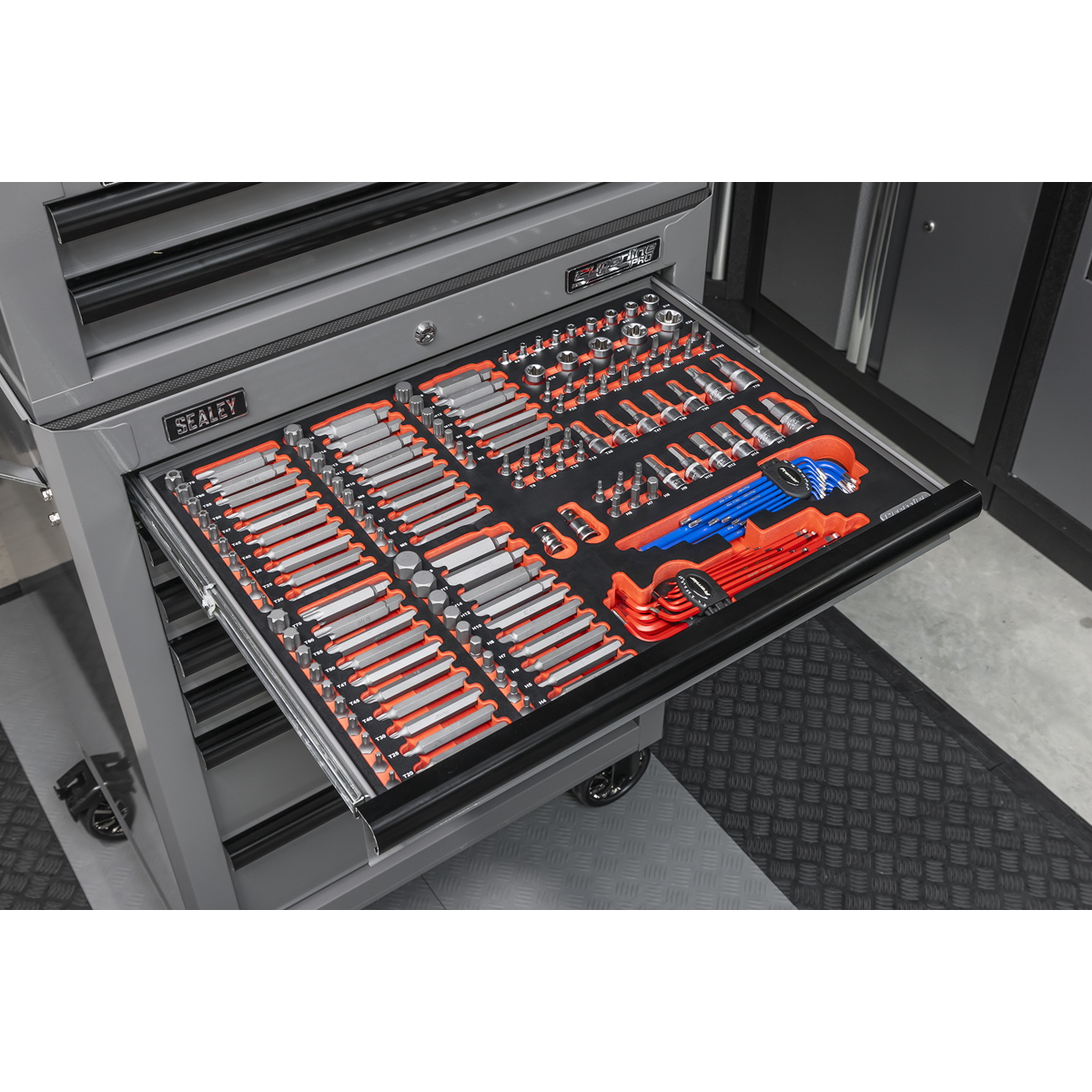 Tool Chest Combination 14 Drawer with 446pc Tool Kit - Grey TBTPCOMBO6