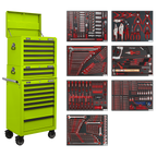Tool Chest Combination 14 Drawer with 446pc Tool Kit - Green TBTPCOMBO7