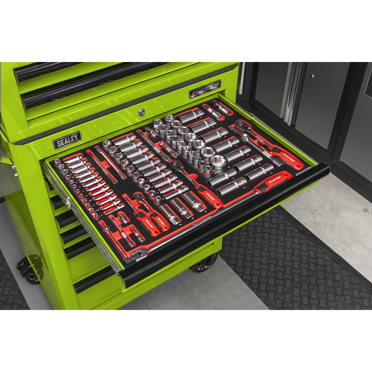 Tool Chest Combination 14 Drawer with 446pc Tool Kit - Green TBTPCOMBO7