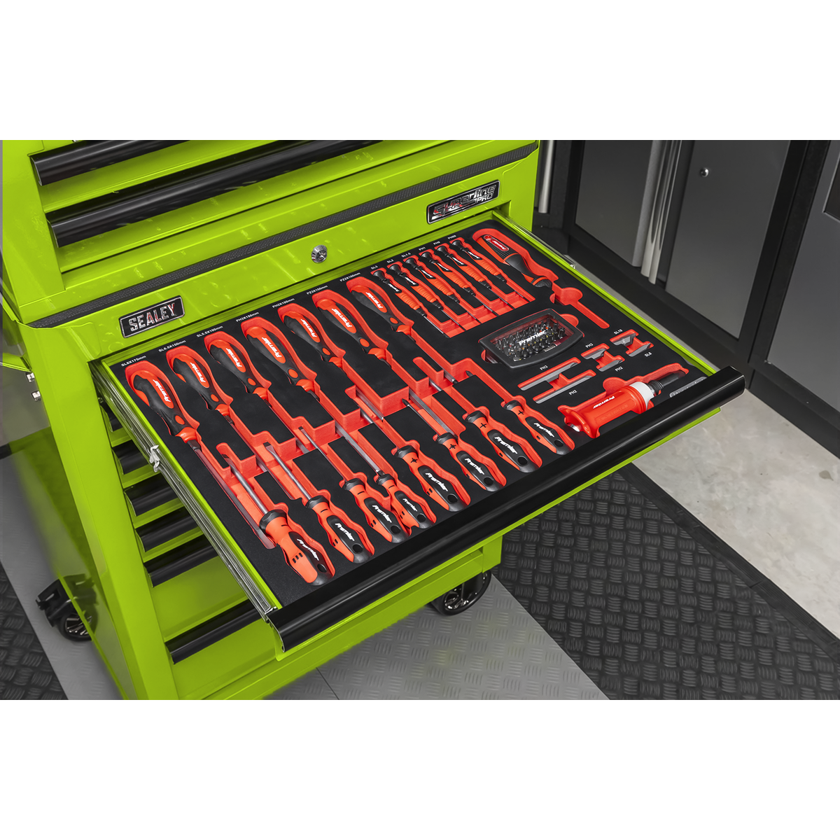 Tool Chest Combination 14 Drawer with 446pc Tool Kit - Green TBTPCOMBO7