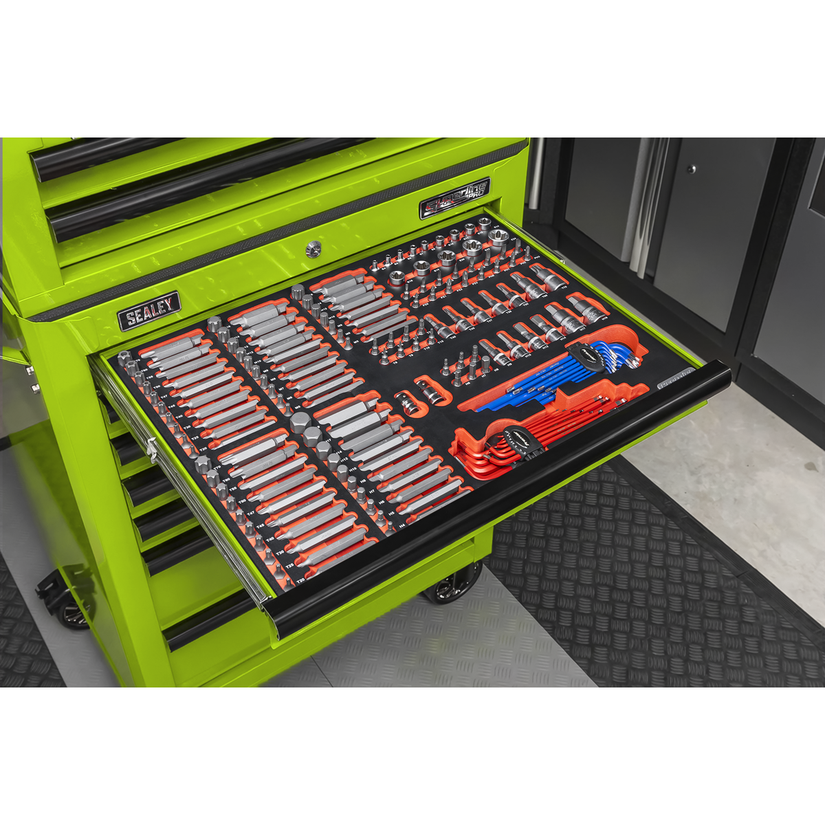 Tool Chest Combination 14 Drawer with 446pc Tool Kit - Green TBTPCOMBO7