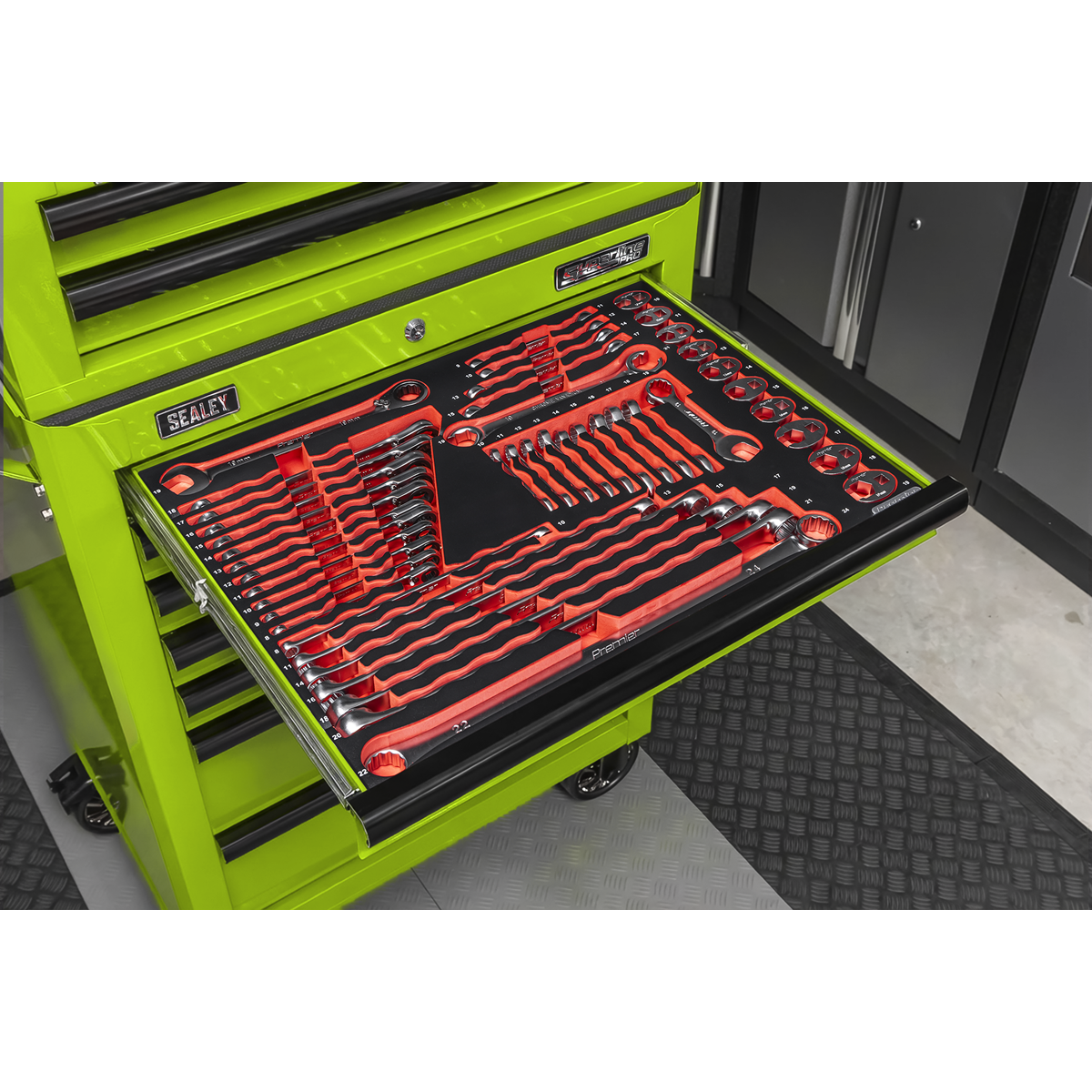 Tool Chest Combination 14 Drawer with 446pc Tool Kit - Green TBTPCOMBO7