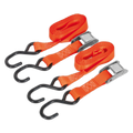 Cam Buckle Strap Polyester Webbing with S-Hooks 25mm x 2.5m 500kg Breaking Strength TD05025CS
