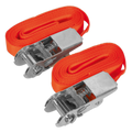 Self-Securing Ratchet Straps 25mm x 4.5m 500kg Breaking Strength - Pair TD05045E