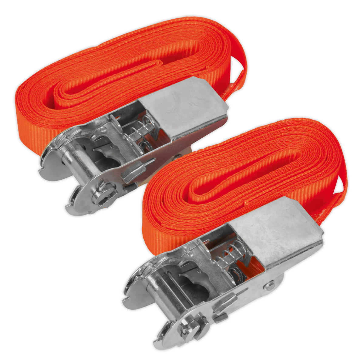 Self-Securing Ratchet Straps 25mm x 4.5m 500kg Breaking Strength - Pair TD05045E