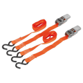 Ratchet Straps Polyester Webbing with S-Hooks 25mm x 4m 500kg Breaking Strength - Pair TD0540S2