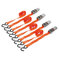 Ratchet Straps Polyester Webbing with S-Hooks 25mm x 4m 500kg Breaking Strength - 2 Pairs TD0540S4