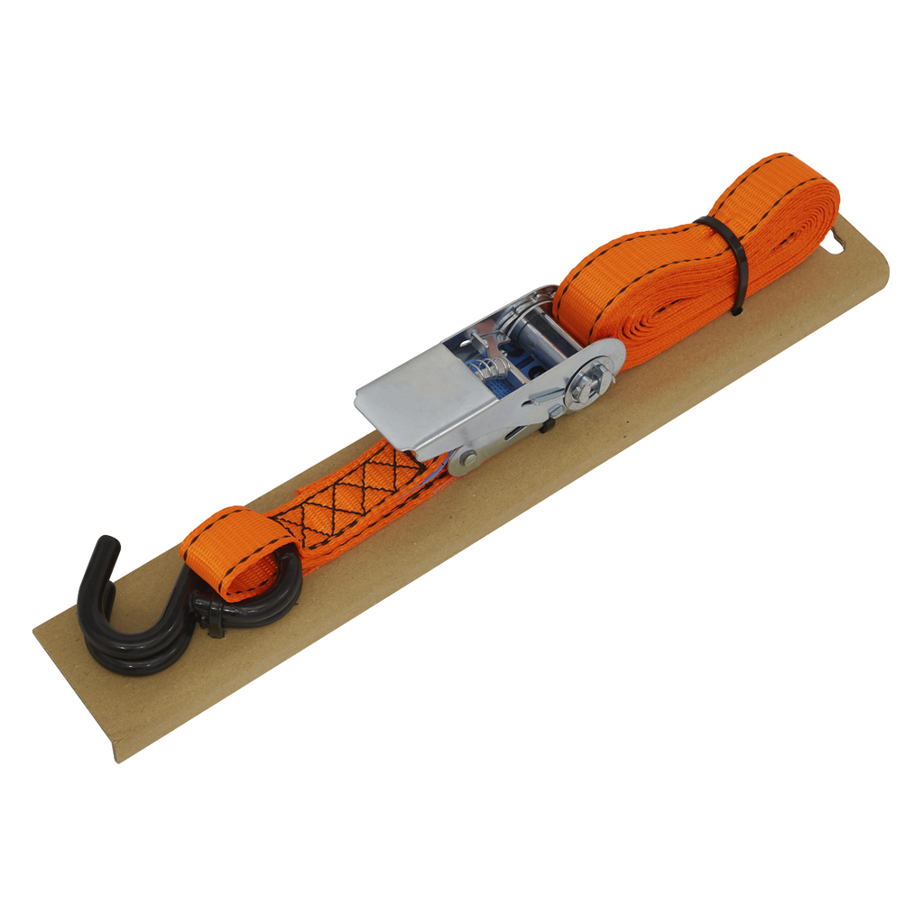 Ratchet Strap Polyester Webbing S-Hook with Corner Protector 25mm x 5m 600kg Breaking Strength TD0635S