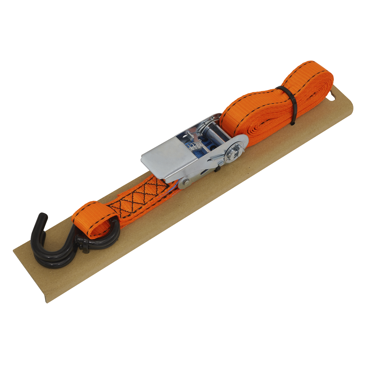 Ratchet Strap Polyester Webbing S-Hook with Corner Protector 25mm x 5m 600kg Breaking Strength TD0635S