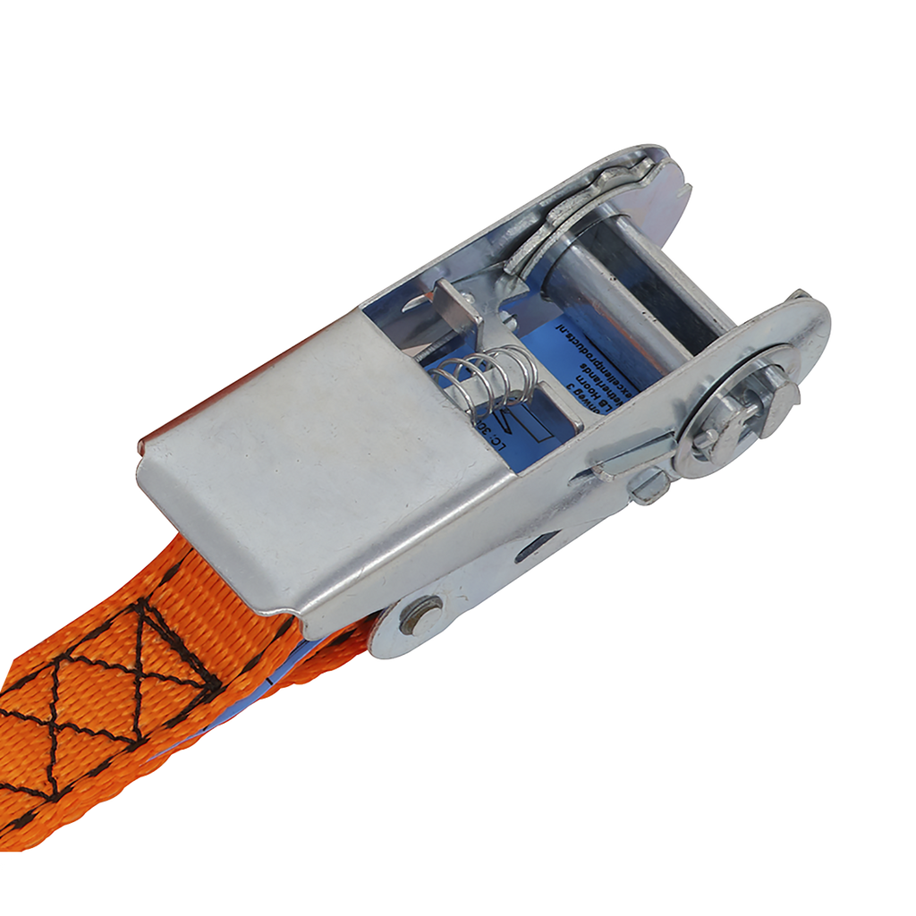 Ratchet Strap Polyester Webbing S-Hook with Corner Protector 25mm x 5m 600kg Breaking Strength TD0635S