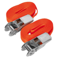 Self-Securing Ratchet Straps 25mm x 4.5m 800kg Breaking Strength - Pair TD08045E