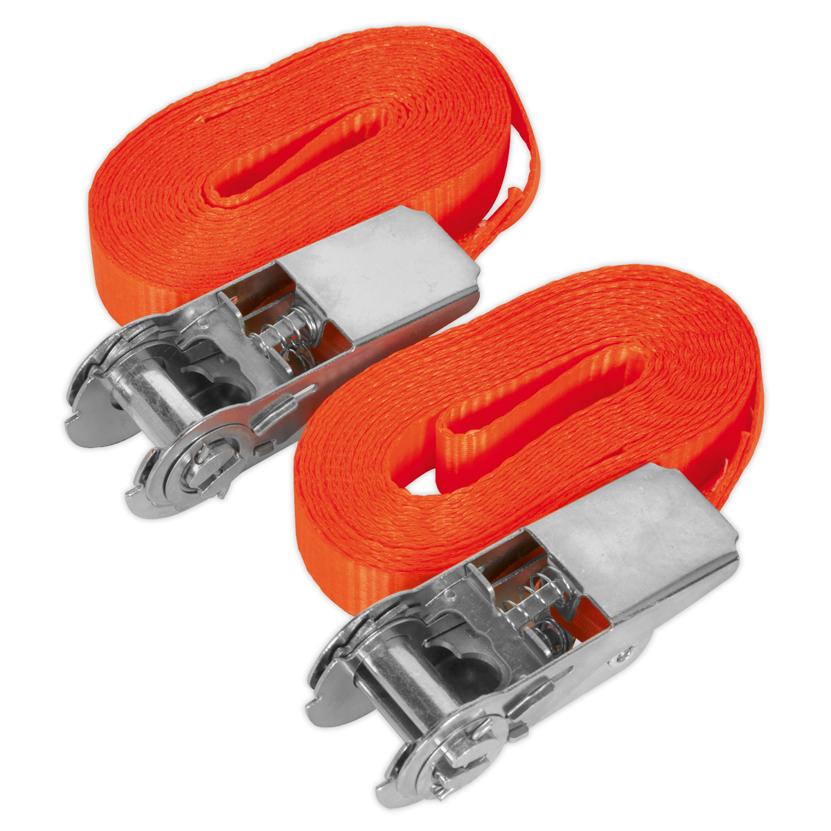 Self-Securing Ratchet Straps 25mm x 4.5m 800kg Breaking Strength - Pair TD08045E