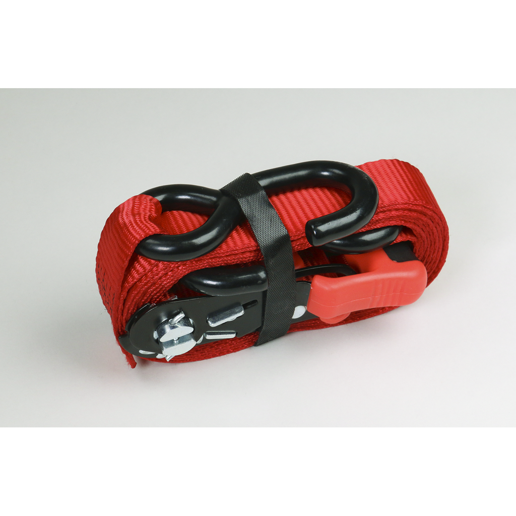 Slide Ratchet Strap Polyester Webbing with S-Hooks 32mm x 3m 1200kg Breaking Strength TD1202SR