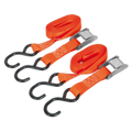 Cam Buckle Strap Polyester Webbing with S-Hooks 25mm x 2.5m 250kg Breaking Strength TD2525CS