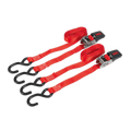 Ratchet Straps Polyester Webbing with S-Hooks 25mm x 4m 800kg Breaking Strength - Pair TD284SD