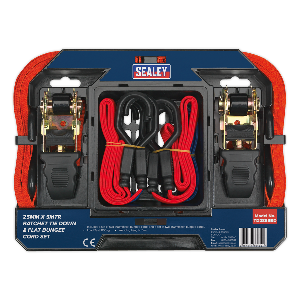 Ratchet Strap & Bungee Cord Set 6pc TD285SBD