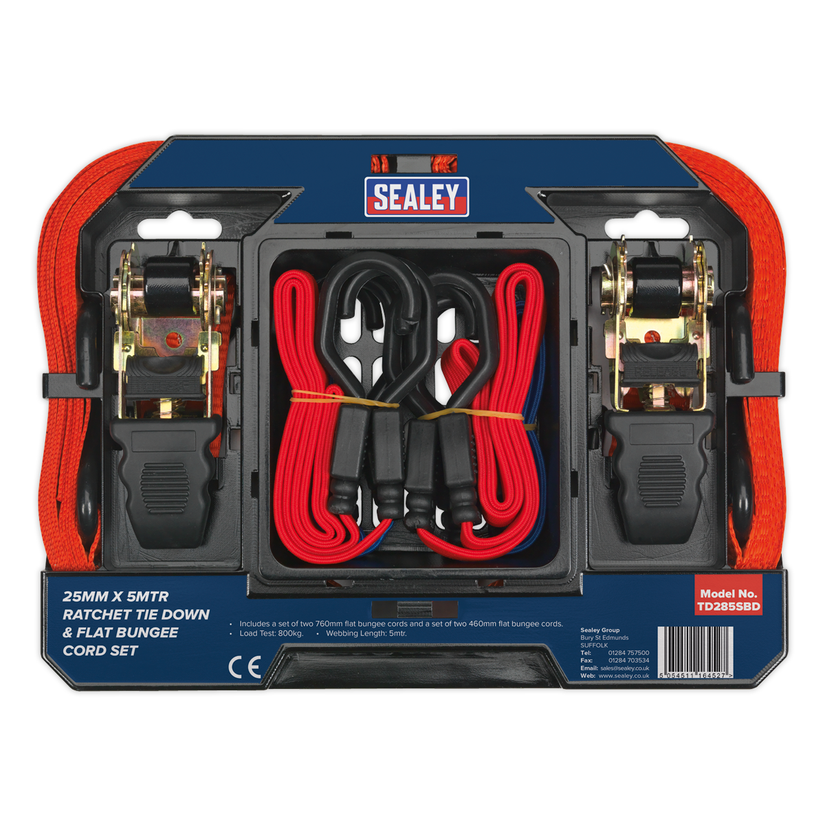 Ratchet Strap & Bungee Cord Set 6pc TD285SBD
