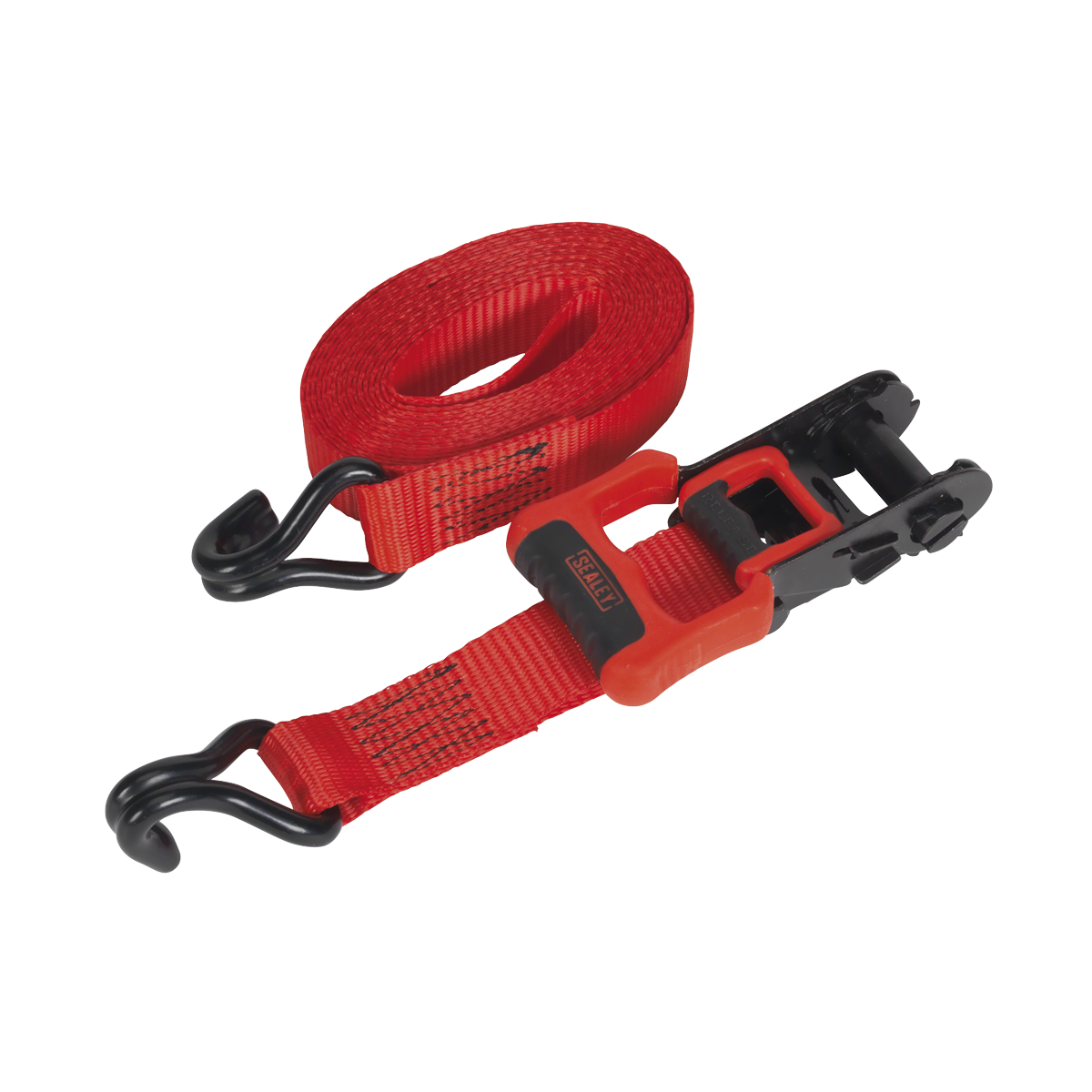Ratchet Straps Polyester Webbing with J-Hooks 32mm x 4.9m 1200kg Breaking Strength - 2 Pairs TD41248JD